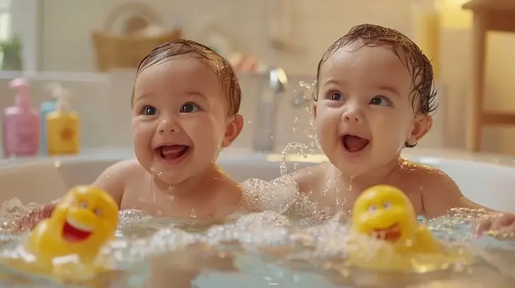 Baby tweeling babyspa bad